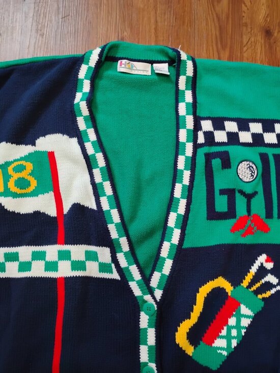 HKA Sweaters - Vintage HKA Golf Cardigan Sweater